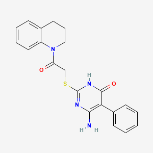 molecular formula C21H20N4O2S B6089471 6-amino-2-{[2-(3,4-dihydro-1(2H)-quinolinyl)-2-oxoethyl]thio}-5-phenyl-4(3H)-pyrimidinone 