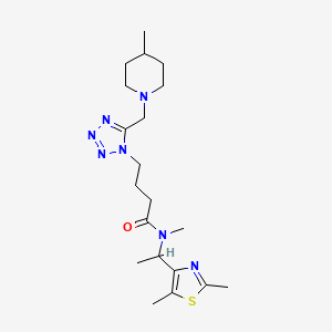 molecular formula C20H33N7OS B6089473 N-[1-(2,5-dimethyl-1,3-thiazol-4-yl)ethyl]-N-methyl-4-{5-[(4-methyl-1-piperidinyl)methyl]-1H-tetrazol-1-yl}butanamide 
