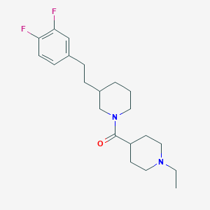 molecular formula C21H30F2N2O B6089479 3-[2-(3,4-difluorophenyl)ethyl]-1-[(1-ethyl-4-piperidinyl)carbonyl]piperidine 