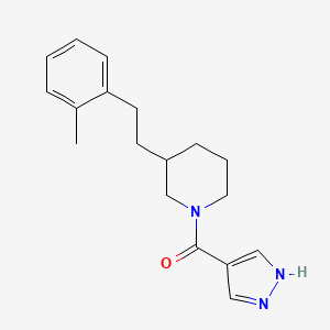 molecular formula C18H23N3O B6089490 3-[2-(2-methylphenyl)ethyl]-1-(1H-pyrazol-4-ylcarbonyl)piperidine 