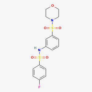 molecular formula C16H17FN2O5S2 B6089493 4-fluoro-N-[3-(4-morpholinylsulfonyl)phenyl]benzenesulfonamide 