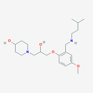 molecular formula C21H36N2O4 B6089500 1-[2-hydroxy-3-(4-methoxy-2-{[(3-methylbutyl)amino]methyl}phenoxy)propyl]-4-piperidinol 