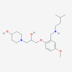 1-[2-hydroxy-3-(4-methoxy-2-{[(3-methylbutyl)amino]methyl}phenoxy)propyl]-4-piperidinol