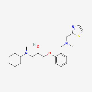 molecular formula C22H33N3O2S B6089509 1-[cyclohexyl(methyl)amino]-3-(2-{[methyl(1,3-thiazol-2-ylmethyl)amino]methyl}phenoxy)-2-propanol 
