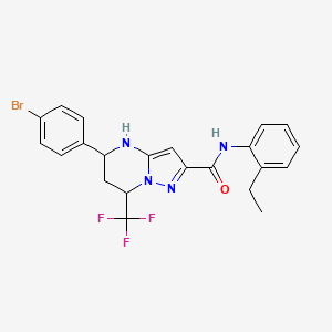 molecular formula C22H20BrF3N4O B6089514 5-(4-bromophenyl)-N-(2-ethylphenyl)-7-(trifluoromethyl)-4,5,6,7-tetrahydropyrazolo[1,5-a]pyrimidine-2-carboxamide 