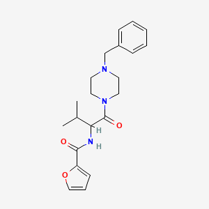 molecular formula C21H27N3O3 B6089516 N-{1-[(4-benzyl-1-piperazinyl)carbonyl]-2-methylpropyl}-2-furamide 