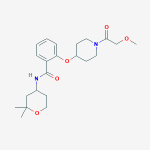 molecular formula C22H32N2O5 B6089536 N-(2,2-dimethyltetrahydro-2H-pyran-4-yl)-2-{[1-(methoxyacetyl)-4-piperidinyl]oxy}benzamide 