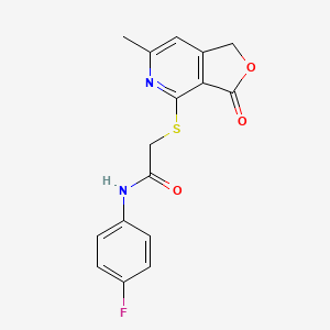 N-(4-fluorophenyl)-2-[(6-methyl-3-oxo-1,3-dihydrofuro[3,4-c]pyridin-4-yl)thio]acetamide