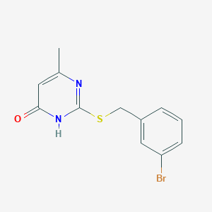 molecular formula C12H11BrN2OS B6089554 2-[(3-bromobenzyl)thio]-6-methyl-4-pyrimidinol 