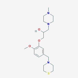 molecular formula C20H33N3O3S B6089571 1-[2-methoxy-5-(4-thiomorpholinylmethyl)phenoxy]-3-(4-methyl-1-piperazinyl)-2-propanol 