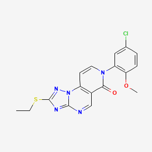 molecular formula C17H14ClN5O2S B6089583 7-(5-chloro-2-methoxyphenyl)-2-(ethylthio)pyrido[3,4-e][1,2,4]triazolo[1,5-a]pyrimidin-6(7H)-one 