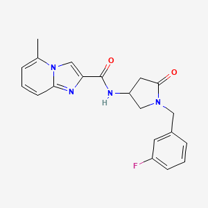 molecular formula C20H19FN4O2 B6089589 N-[1-(3-fluorobenzyl)-5-oxo-3-pyrrolidinyl]-5-methylimidazo[1,2-a]pyridine-2-carboxamide 