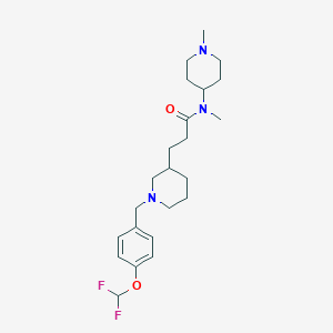 molecular formula C23H35F2N3O2 B6089631 3-{1-[4-(difluoromethoxy)benzyl]-3-piperidinyl}-N-methyl-N-(1-methyl-4-piperidinyl)propanamide 