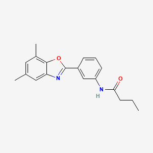 molecular formula C19H20N2O2 B6089639 N-[3-(5,7-dimethyl-1,3-benzoxazol-2-yl)phenyl]butanamide 