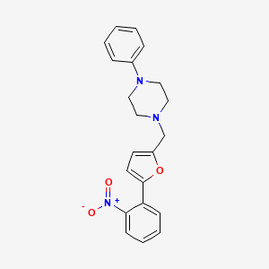 molecular formula C21H21N3O3 B6089666 1-{[5-(2-nitrophenyl)-2-furyl]methyl}-4-phenylpiperazine 