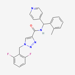 molecular formula C23H19F2N5O B6089671 1-(2,6-difluorobenzyl)-N-[(2-methylphenyl)(4-pyridinyl)methyl]-1H-1,2,3-triazole-4-carboxamide 