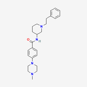molecular formula C25H34N4O B6089675 4-(4-methyl-1-piperazinyl)-N-[1-(2-phenylethyl)-3-piperidinyl]benzamide 