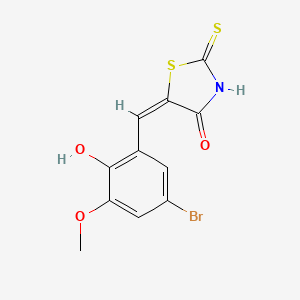 molecular formula C11H8BrNO3S2 B6089678 5-(5-bromo-2-hydroxy-3-methoxybenzylidene)-2-thioxo-1,3-thiazolidin-4-one 