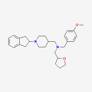 molecular formula C28H38N2O2 B6089681 1-[1-(2,3-dihydro-1H-inden-2-yl)-4-piperidinyl]-N-(4-methoxybenzyl)-N-(tetrahydro-2-furanylmethyl)methanamine 