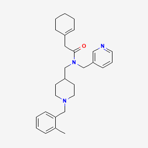 molecular formula C28H37N3O B6089682 2-(1-cyclohexen-1-yl)-N-{[1-(2-methylbenzyl)-4-piperidinyl]methyl}-N-(3-pyridinylmethyl)acetamide 