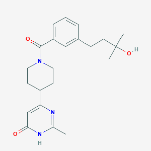 molecular formula C22H29N3O3 B6089696 6-{1-[3-(3-hydroxy-3-methylbutyl)benzoyl]-4-piperidinyl}-2-methyl-4-pyrimidinol 