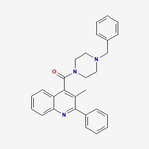 molecular formula C28H27N3O B6089704 4-[(4-benzyl-1-piperazinyl)carbonyl]-3-methyl-2-phenylquinoline 