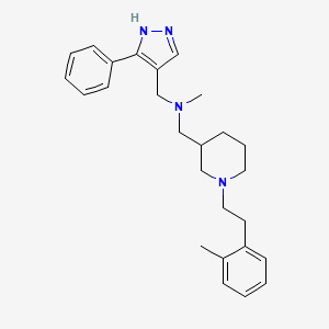molecular formula C26H34N4 B6089708 N-methyl-1-{1-[2-(2-methylphenyl)ethyl]-3-piperidinyl}-N-[(3-phenyl-1H-pyrazol-4-yl)methyl]methanamine 