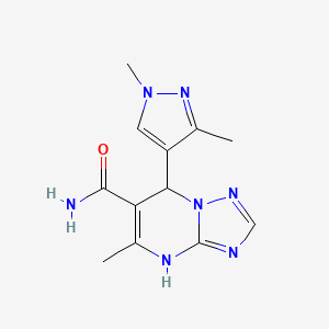 molecular formula C12H15N7O B6089718 7-(1,3-dimethyl-1H-pyrazol-4-yl)-5-methyl-4,7-dihydro[1,2,4]triazolo[1,5-a]pyrimidine-6-carboxamide 