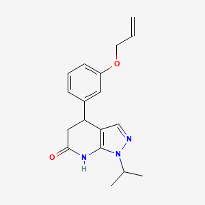 molecular formula C18H21N3O2 B6089730 4-[3-(allyloxy)phenyl]-1-isopropyl-1,4,5,7-tetrahydro-6H-pyrazolo[3,4-b]pyridin-6-one 