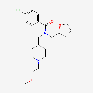 molecular formula C21H31ClN2O3 B6089742 4-chloro-N-{[1-(2-methoxyethyl)-4-piperidinyl]methyl}-N-(tetrahydro-2-furanylmethyl)benzamide 
