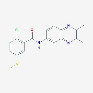 molecular formula C18H16ClN3OS B6089759 2-chloro-N-(2,3-dimethylquinoxalin-6-yl)-5-(methylthio)benzamide 