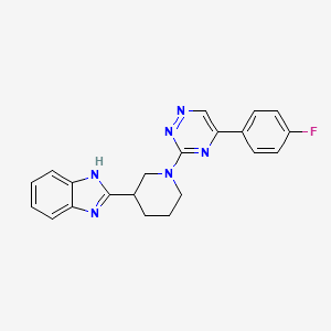 molecular formula C21H19FN6 B6089775 2-{1-[5-(4-fluorophenyl)-1,2,4-triazin-3-yl]-3-piperidinyl}-1H-benzimidazole 