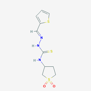 molecular formula C10H13N3O2S3 B6089782 2-thiophenecarbaldehyde N-(1,1-dioxidotetrahydro-3-thienyl)thiosemicarbazone 