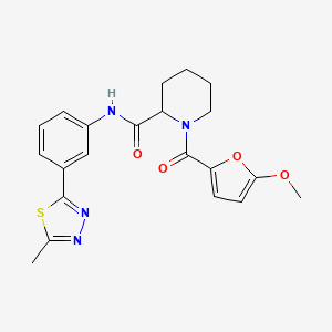 1-(5-methoxy-2-furoyl)-N-[3-(5-methyl-1,3,4-thiadiazol-2-yl)phenyl]-2-piperidinecarboxamide