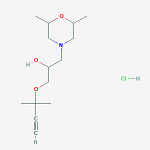 molecular formula C14H26ClNO3 B6089788 1-(2,6-dimethyl-4-morpholinyl)-3-[(1,1-dimethyl-2-propyn-1-yl)oxy]-2-propanol hydrochloride 
