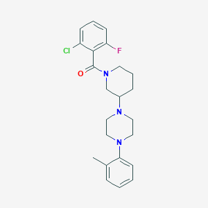 molecular formula C23H27ClFN3O B6089804 1-[1-(2-chloro-6-fluorobenzoyl)-3-piperidinyl]-4-(2-methylphenyl)piperazine 