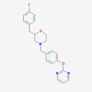 molecular formula C22H22FN3O2 B6089821 2-(4-fluorobenzyl)-4-[4-(2-pyrimidinyloxy)benzyl]morpholine 