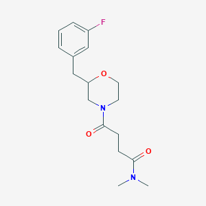 molecular formula C17H23FN2O3 B6089822 4-[2-(3-fluorobenzyl)-4-morpholinyl]-N,N-dimethyl-4-oxobutanamide 