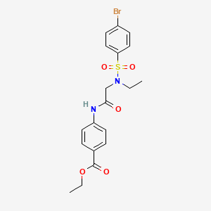 molecular formula C19H21BrN2O5S B6089838 ethyl 4-({N-[(4-bromophenyl)sulfonyl]-N-ethylglycyl}amino)benzoate 