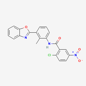 molecular formula C21H14ClN3O4 B6089843 N-[3-(1,3-benzoxazol-2-yl)-2-methylphenyl]-2-chloro-5-nitrobenzamide 