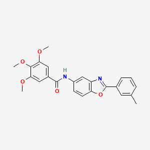 3,4,5-trimethoxy-N-[2-(3-methylphenyl)-1,3-benzoxazol-5-yl]benzamide