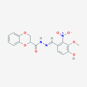 N'-(4-hydroxy-3-methoxy-2-nitrobenzylidene)-2,3-dihydro-1,4-benzodioxine-2-carbohydrazide