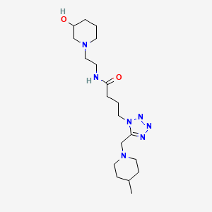 molecular formula C19H35N7O2 B6089907 N-[2-(3-hydroxy-1-piperidinyl)ethyl]-4-{5-[(4-methyl-1-piperidinyl)methyl]-1H-tetrazol-1-yl}butanamide 