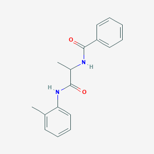 molecular formula C17H18N2O2 B6089912 N-{1-methyl-2-[(2-methylphenyl)amino]-2-oxoethyl}benzamide 