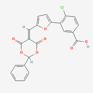 4-chloro-3-{5-[(4,6-dioxo-2-phenyl-1,3-dioxan-5-ylidene)methyl]-2-furyl}benzoic acid