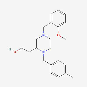 molecular formula C22H30N2O2 B6089942 2-[4-(2-methoxybenzyl)-1-(4-methylbenzyl)-2-piperazinyl]ethanol 