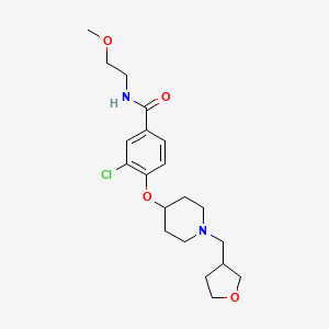 3-chloro-N-(2-methoxyethyl)-4-{[1-(tetrahydro-3-furanylmethyl)-4-piperidinyl]oxy}benzamide