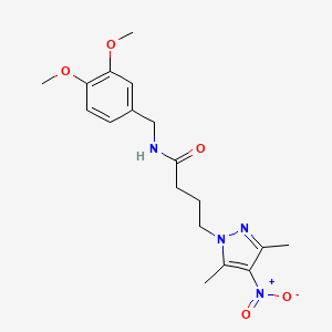 N-(3,4-dimethoxybenzyl)-4-(3,5-dimethyl-4-nitro-1H-pyrazol-1-yl)butanamide