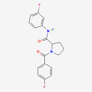 molecular formula C18H16F2N2O2 B6089980 1-(4-fluorobenzoyl)-N-(3-fluorophenyl)prolinamide 