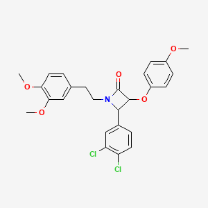 molecular formula C26H25Cl2NO5 B6089997 4-(3,4-dichlorophenyl)-1-[2-(3,4-dimethoxyphenyl)ethyl]-3-(4-methoxyphenoxy)-2-azetidinone 